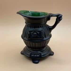 Vintage Ceramic Pot-belly Stove Pitcher Creamer 1977 Glazed Studio Pottery